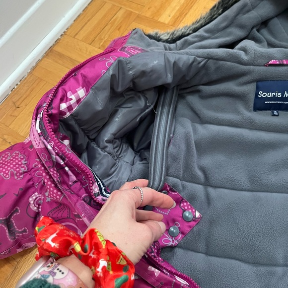 Children's Fuchsia Patterned Puffer Jacket - Picture 3 of 3